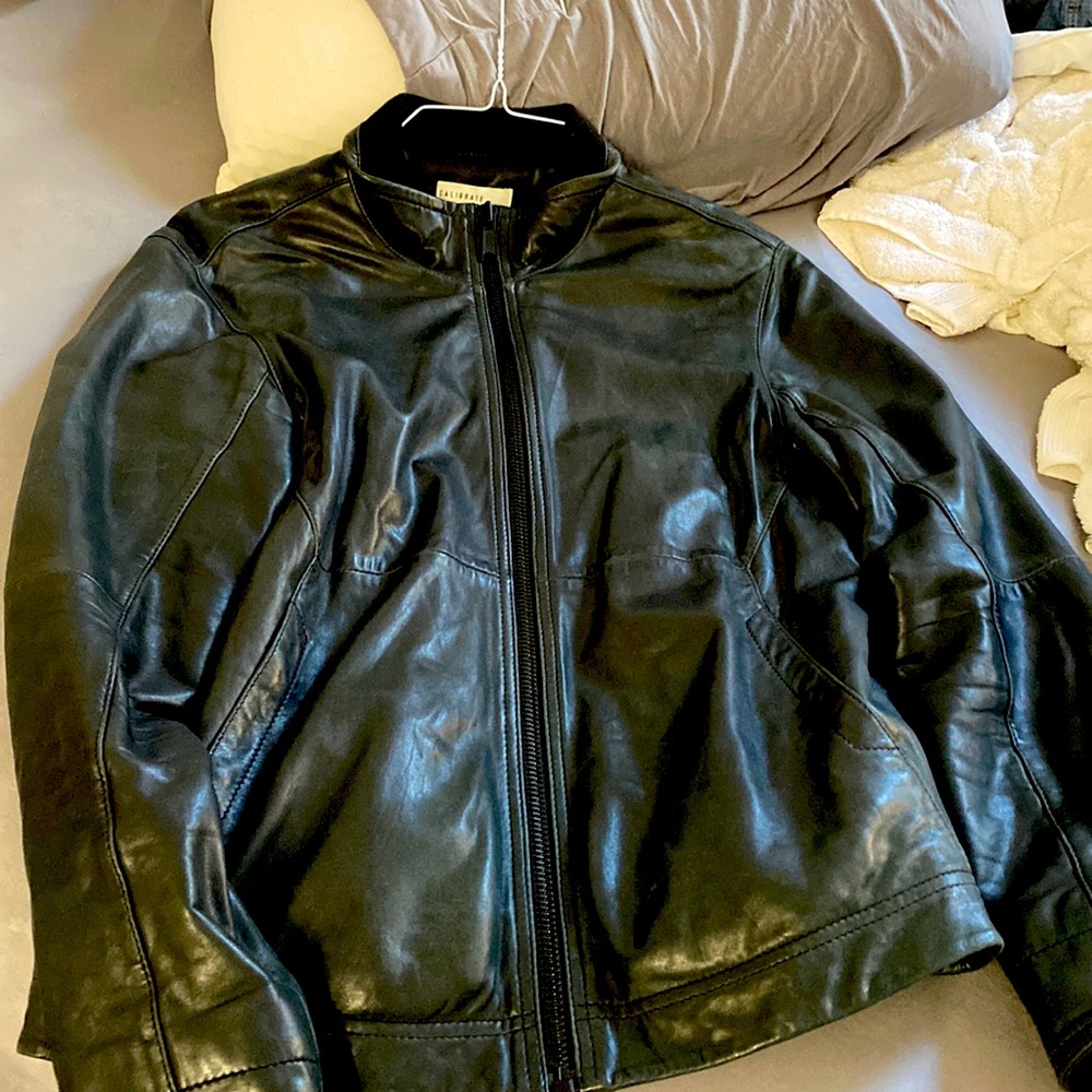 Black leather jacket